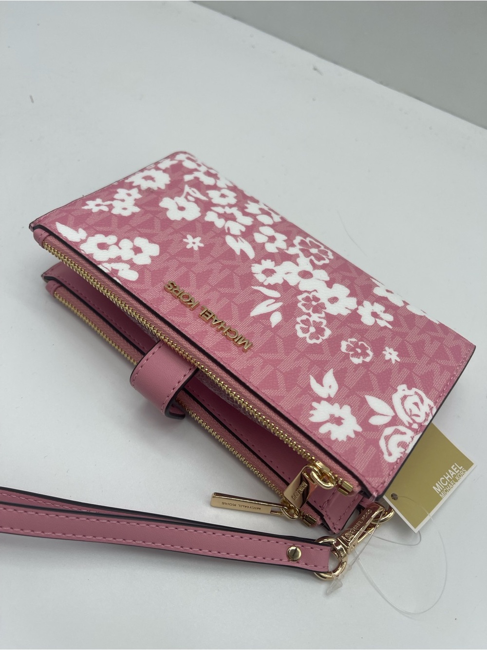 MICHAEL KORS Jet Set Travel Lg Double Zip Printed Signature Logo Wristlet Wallet - Picture 16 of 16